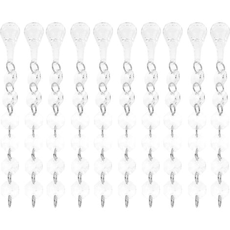Lot de 10 suspensions coniques en acrylique transparent de 15 cm de diamètre, idéales pour lustres, chambres d'enfants et sapins de Noël. (1/5)