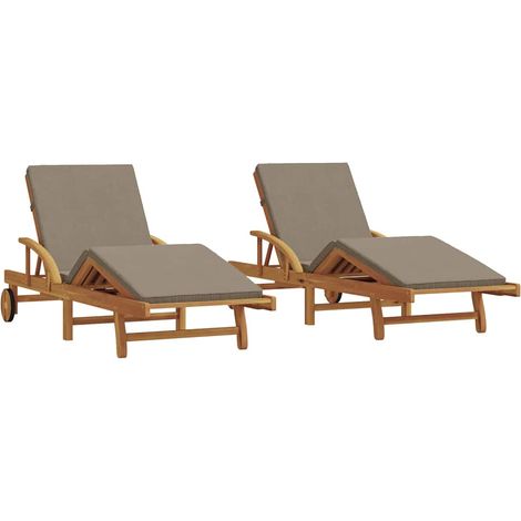 Maison Exclusive - Sonnenliege 2 pcs Taupe 200 x 67 x 84 cm Massi