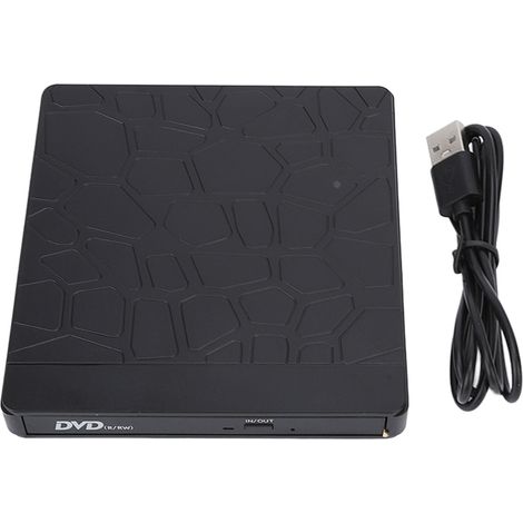 Lecteur CD/DVD externe portable USB Type-C avec lecteur optique, graveur de CD/DVD intégré et motif pierre, pour ordinateur portable ou PC. Graveur de CD/DVD intégré. Compatible avec ordinateurs porta (1/5)