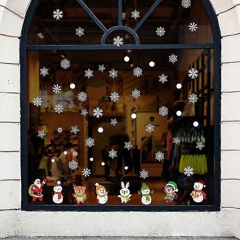 Décorations de Noël pour fenêtres en verre, autocollants flocons de neige, stickers pour fenêtres de Noël pour enfants, décorations de Noël pour fenêtres de fêtes (1/5)