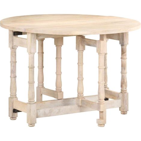 vidaXL Table à manger Rond 110x76 cm Bois de manguier massif (1/5)