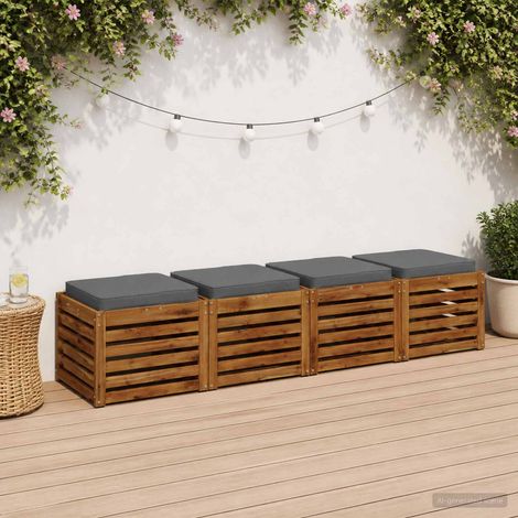 vidaXL Cojines de Asiento de 4 Piezas VUGHT 4 pcs 100% Poliéster Azul (1/5)