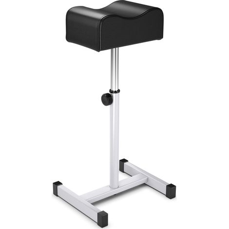 Poggiapiedi regolabile da 45 a 65 cm per pedicure ideale per saloni e spa con comodo cuscino design moderno in acciaio nero 200017631