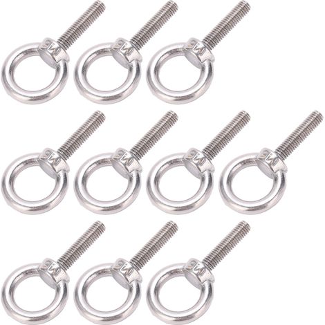 Decdeal 10pcs Augenbolzen 304 Edelstahlhebeding rund Ringschraubenverschluss Hardware M6x25