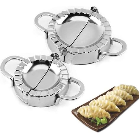 Lot de 2 Moule à Ravioli, Outils de pâtisserie en Acier Inoxydable Dumpling Maker wraper pâte Cutter, Machine à boulettes (1/4)