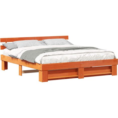 Maison Exclusive - Estructura de cama Marrón 180 x 200 cm Madera (1/5)