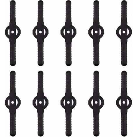 Kunststoff-Rasentrimmerklingen, 10er-Packung, Ersatz für Akku-Rasenmäher (schwarz) (1/4)
