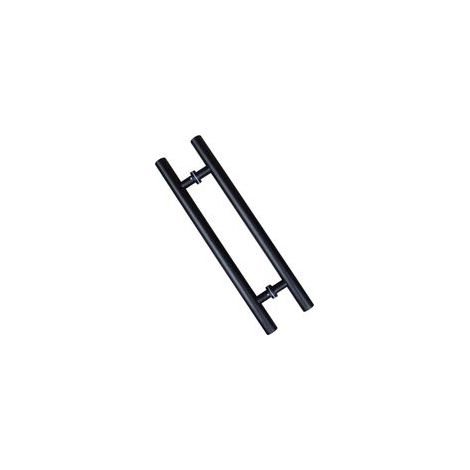 Poignée de porte coulissante, double face en forme de H, poignée de porte battante robuste, noire Longueur 600 mm Espacement des trous 400 mm