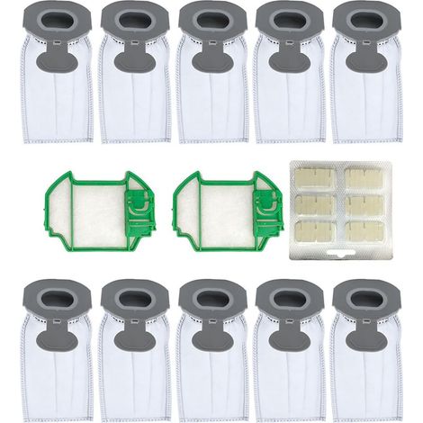 Sacs anti-poussière pour aspirateur sans fil Vorwerk Kobold VK7 FP7, 10 sacs pré-filtres, 1 support/bâtonnet parfum MOV (1/5)