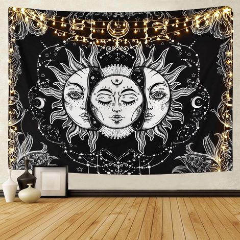 Tapisserie en coton, tenture murale décorative, couvre-lit bohème pour chambre (1/5)