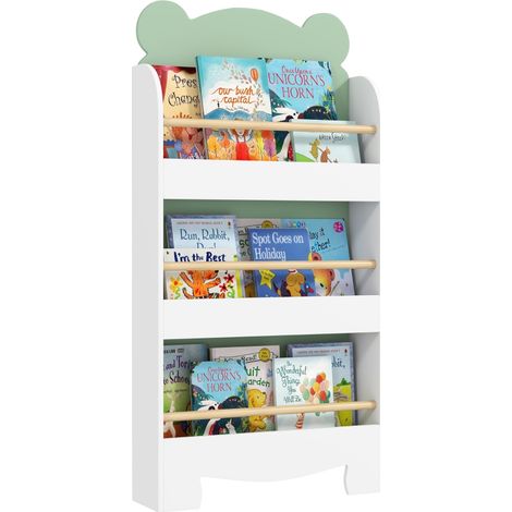 Bibliothèque enfant 3 niveaux 55 x 15 x 110 cm, vert (1/5)