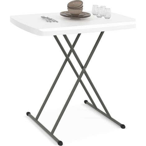 Table pliante à hauteur réglable 3 positions pour extérieur intérieur camping