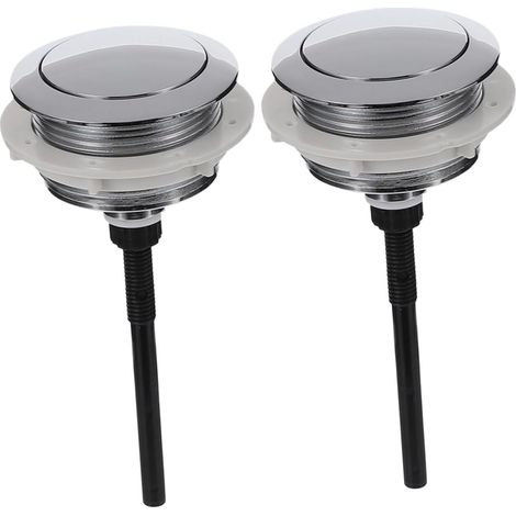 Bouton-poussoir 2 D'eau Lot pour Rond Simple Chasse de Argenté (1/5)