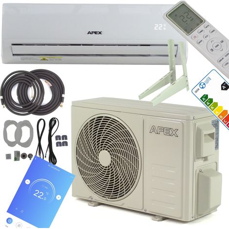 Split Klimaanlage Klimagerät 12000 BTU 3400W Heizfunktion 56189 + Wandhalter Set 56184