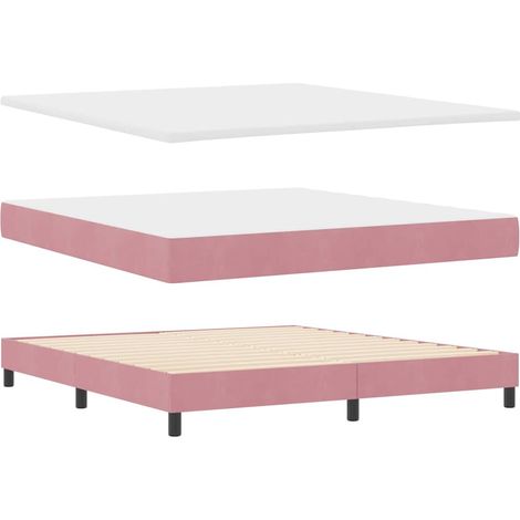 Cama con Somier y Colchón Gris Oscuro 80x200 cm Terciopelo Rosa vidaXL