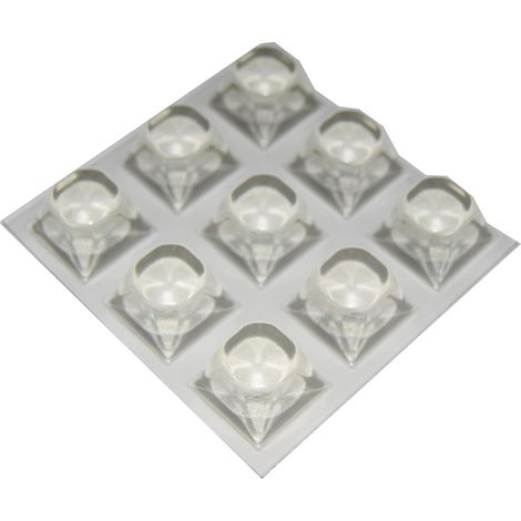 Paracolpi adesivi quadrati trasparenti 20 x 20 mm. spessore 13,2 mm. - 9 pz.