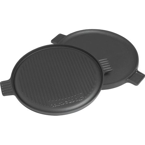 Plancha barbecue à charbon – Fonte émaillée – Ø 35 cm – Double face pour cuisson délicate et grillades – Compatible Dynamic Centre Stand – Barbecook (1/4)