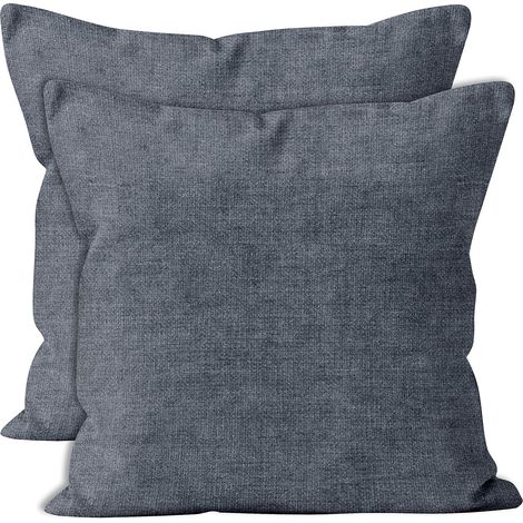 Federe decorative grigie con cerniera, 45x45 cm, 2 pezzi