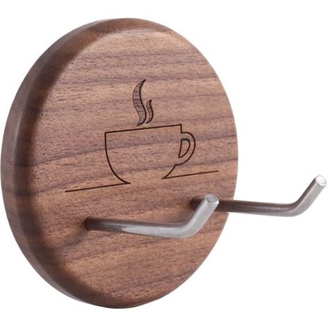 Support Mural pour Porte-Filtre Expresso Crochets Muraux en Noyer avec Crochets en Acier Inoxydable Convient pour Porte-Filtre (1/4)