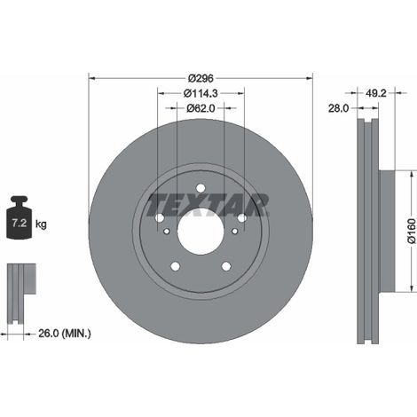 Lot de 2 Disques de frein Textar 92174303 LEXUS 435120N040 435120P010 4351230310