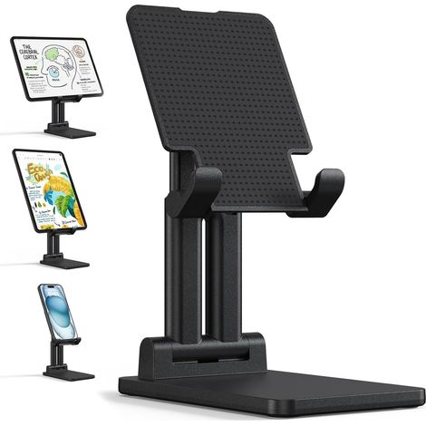 Soporte de monitor portátil, plegable, resistente, de escritorio, con ángulo ajustable, compatible con monitores de portátiles, iPad y tabletas.