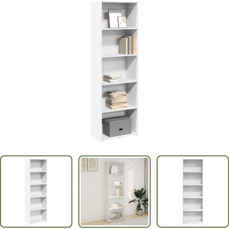 Bücherregal Holz - Bücherregal Weiß 60x30x189 cm Holzwerkstoff (1/5)