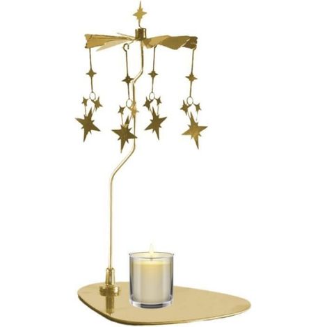 Bougeoir à Bougie avec Plateau,Bougeoir à Bougie Rotatif pour Centre de Table Décoration de fête de Noël Saint- (1/3)