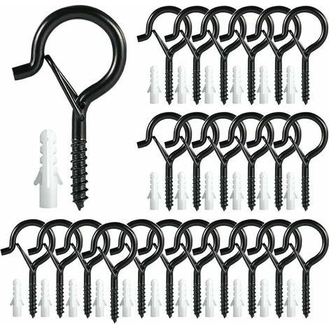 AMXCNOY Q-Hook 25 Stück Schraubhaken Schraubhaken Deckenhaken Hängehaken Wandhaken Schraubhaken für Windlaternen Pflanzenampeln (1/4)