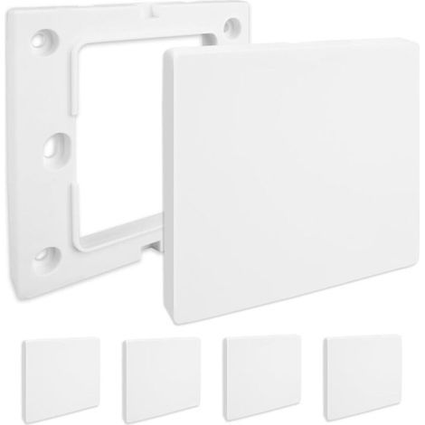 6 Pièces Plaques Murales Vierges, 8.6 X 9 cm Cache Prise Trou Murale Compteur Electrique, Cache Prise Murale, en Plastique, ÉPais et Durables, pour Prises Ou Interrupteurs Inutilisés (Blanc) (1/5)