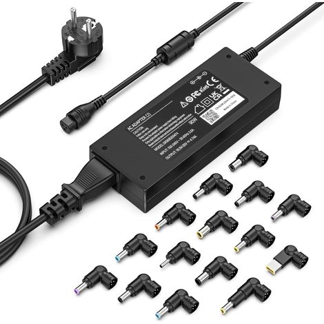 90W Chargeur Universel PC Portable 15V 16V 18V 18.5V 19V 19.5V 20V avec 15 Fiches Adaptateurs (1/5)