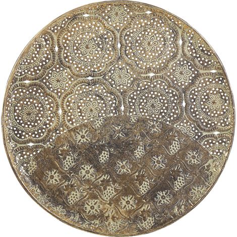 Bandeja decorativa de metal dorada redonda 48 cm vintage glamour Kitnos (1/5)