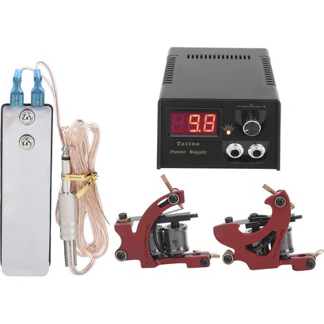 Kit Professionnel Machine à Tatouer avec Alimentation, Aiguilles et Accessoires, 90‑250V Prise Européenne (1/5)
