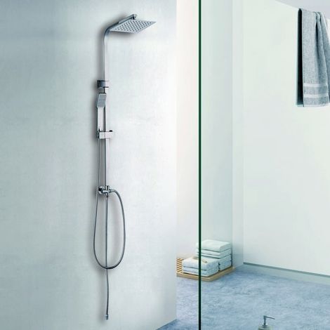 Colonna doccia design quadrato con soffione, doccetta e flessibile  V300C kamalu