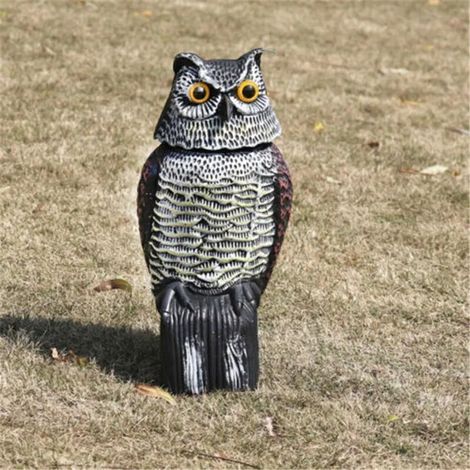 Effaroucheur d'oiseau réaliste tête rotative son hibou rôdeur leurre répulsif Protection antiparasitaire épouvantail jardin cour déplacer, (1/5)