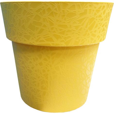 Pot de fleurs design Térea - Rond D 38cm 25L - Jaune - Fabrication Française - Livraison gratuite (1/4)