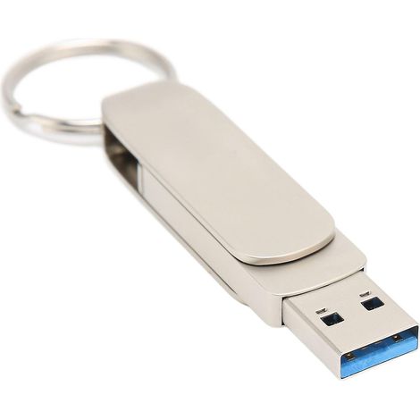 Clé USB porte-clés 2 en 1 OTG USB 3.0 vers USB-C pour téléphone portable et ordinateur, double usage, rotation à 360°, 64 Go (1/5)