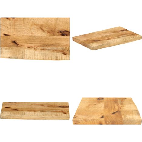 Tischplatte 40x30x3,8 cm Baumkante Massivholz Raues Mangoholz - Holztischplatte - Mangoholztischplatte - Esstisch Platte - Tischplatte Kaufen - Wohnzimmer Deko - Home & Living