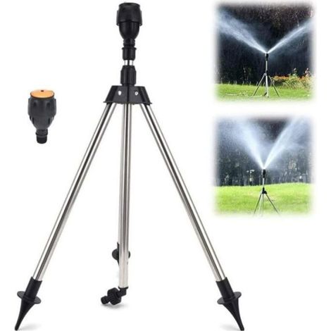 1 ensemble d'arroseurs rotatifs à 360°, pulvérisateur automatique rotatif avec support télescopique, pour jardin et pelouse (1/5)