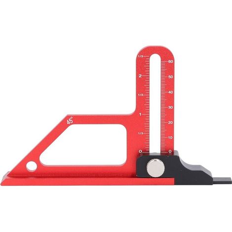 Jauge De Hauteur Pour Scie à Table, Jauge De Profondeur Scie Sur Table, Plage De Mesure De 0 à 60 Mm, 45 Degrés, Règle De Mesure De Profondeur En Alliage D'aluminium Avec Double échelle (1/5)