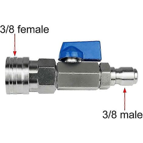 Kit de vanne à bille pour nettoyeur haute pression, raccord rapide 3/8 NPT, compatible avec les tuyaux de nettoyeur haute pression jusqu'à 4500 PSI (1/5)