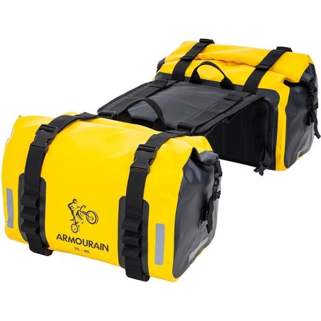 Motorrad Gepäckrolle Wasserdicht 70L (35L2) Gelb mit Reflektoren (1/5)