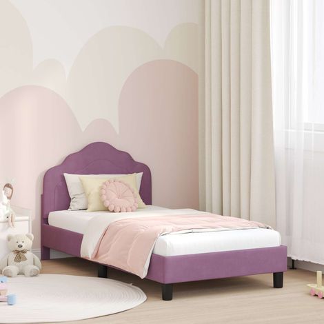 Cadre de lit pour enfants avec tête de lit-Structure de lit Violet 80 x 160 cm 190864 (1/5)