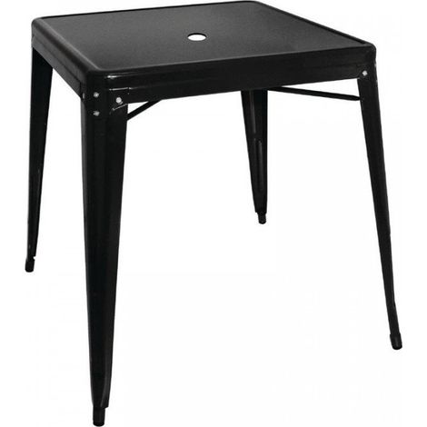 Table carrée en acier galvanisé noir (L)668 mm, empilable