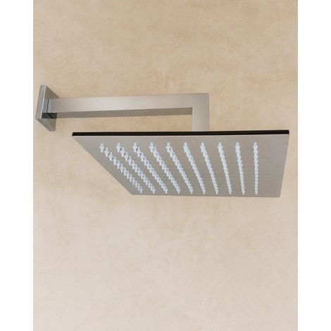 Soffione Doccia 30x30 Quadro 6,5 mm con braccio Cromo (1/4)