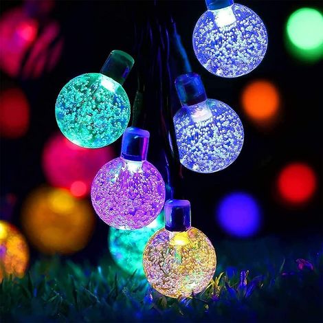 12 m lange Solar-Lichterkette 100 LEDs für Garten & Terrasse 8 Modi Ideal für Camping, Terrasse, Garten, Dekoration, Weihnachten, Hochzeiten Mehrfarbig (1/5)