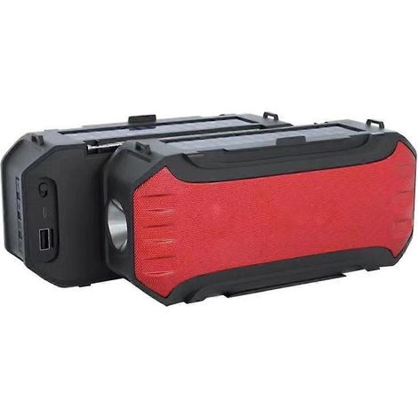 Wasserdichter, kabelloser Lautsprecher, wiederaufladbar über USB und Solarpanel, integrierter Lithium-Ionen-Akku.