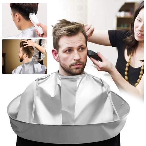 Cape de Coupe de Cheveux, Pliable Barbe Rasage Tablier Parapluie Cape avec Attache Auto-adhésive, Accessoires de Coupe de Cheveux (1/4)