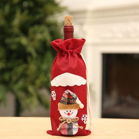 Weihnachts-Weinflaschenhülle, Weinflaschenhülle, Geschenk, Heimdekoration für Küche, Reisen, Party, Familienessen, Geburtstag, Hochzeit (1)