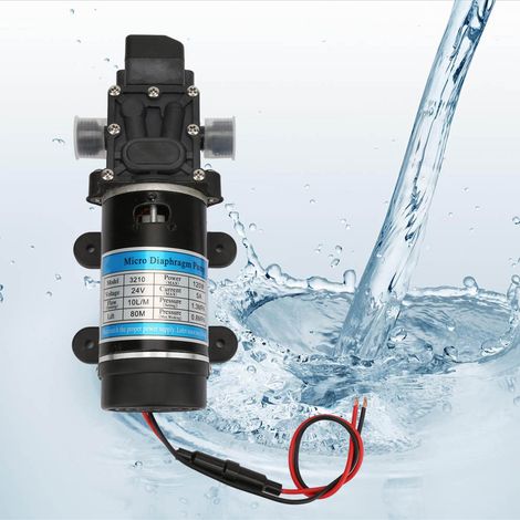 Pompe à eau électrique 120 W, 10 L/min, auto-amorçante à membrane, pour nettoyeur haute pression, 24 V/5 A (1/5)
