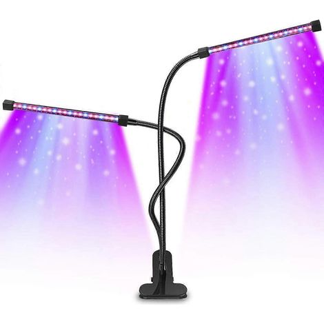 Lampe de table LED pour plantes, barre lumineuse rigide, lampe de croissance, deux lampes à pince de 40 W, noire (USB, sans adaptateur) (1/3)